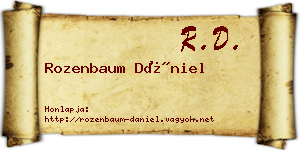 Rozenbaum Dániel névjegykártya